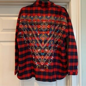 Oversized southwest print flannel